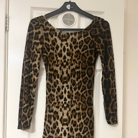 Dresses & Skirts - Leopard print long sleeve mini dress